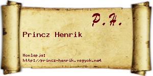 Princz Henrik névjegykártya